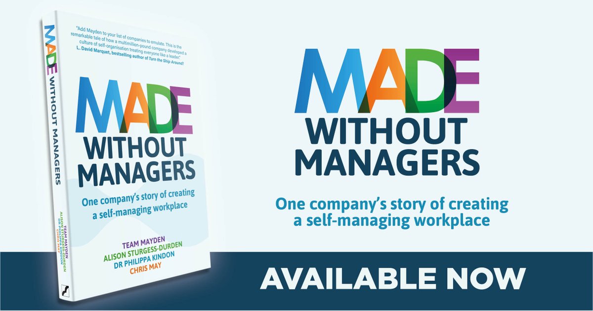 Today's the Day! 📚

We're thrilled to announce the launch of Made Without Managers: One Company's Journey to New Ways of Working

Mayden's authentic story of transitioning to new working methods  💫

Get yours via the link below:

bit.ly/Made-Without-M…

#MadeWithoutManagers