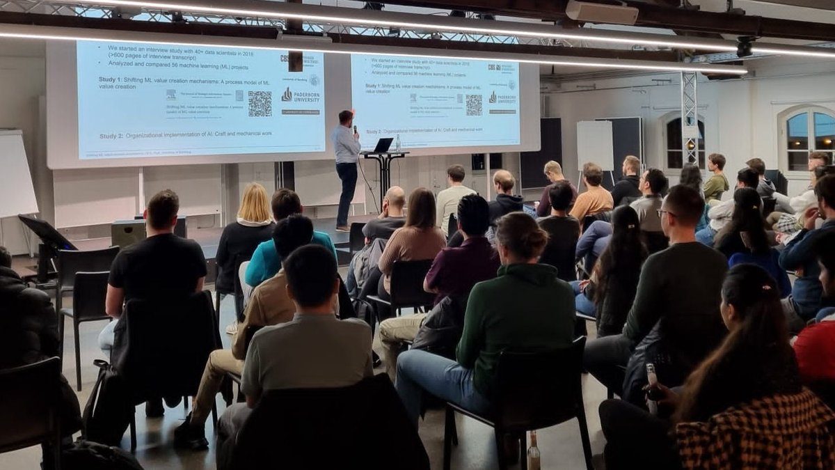 KonstantinHopf's tweet photo. Amazing opportunity to share our #research with practitioners: I could present our #process model of #ML #value creation in organizations at the Nuremberg Data Science &amp; AI #Meetup - thanks @sprangerlukas and @BenjaminLinnik for making this possible and attracting ~50 ML experts! https://t.co/LcdZgttOP2