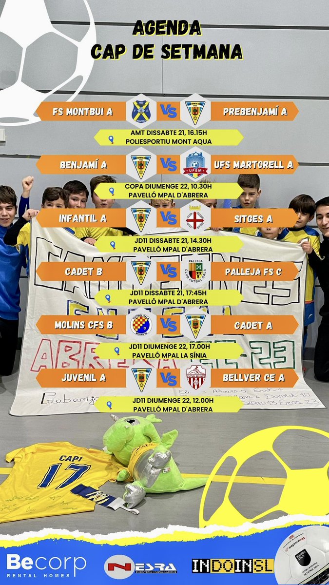 AGENDA CAP DE SETMANA 
Lee más en : futsalabrera.cat/publication/14…