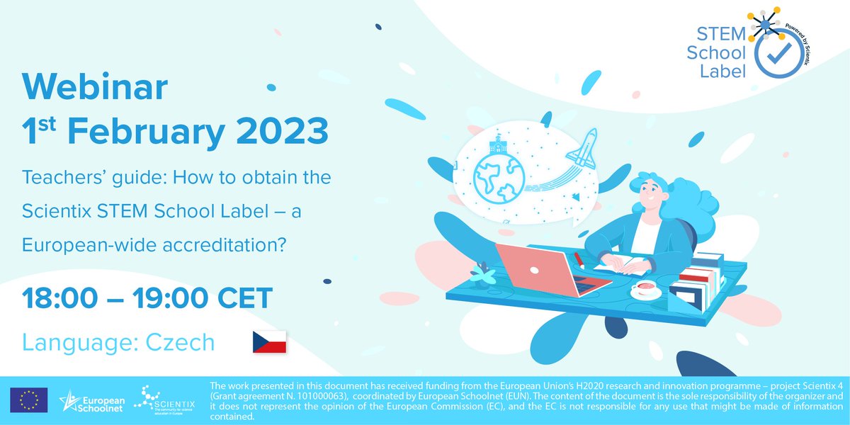 🚀 Don't miss out on this opportunity for your school to excel in STEM education!
👉 Join our webinar on Feb 1st to learn about the #STEM School Label 🤖 
🔗 Register here: bit.ly/SSL-CZ-webinar