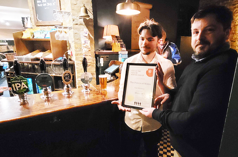 Congratulations to Yannis and the Team at @princeofwaleskt in East Molesey for winning our Winter Pub of The Season 2022/23