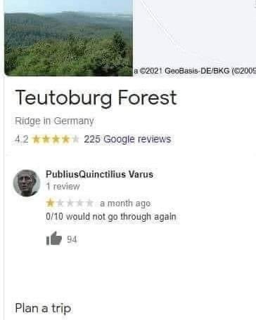 littlewisehen's tweet photo. Ein gewisser Varus kann den Teutoburger Wald nicht unbedingt empfehlen… 😱 https://t.co/Usmsu7U8eY