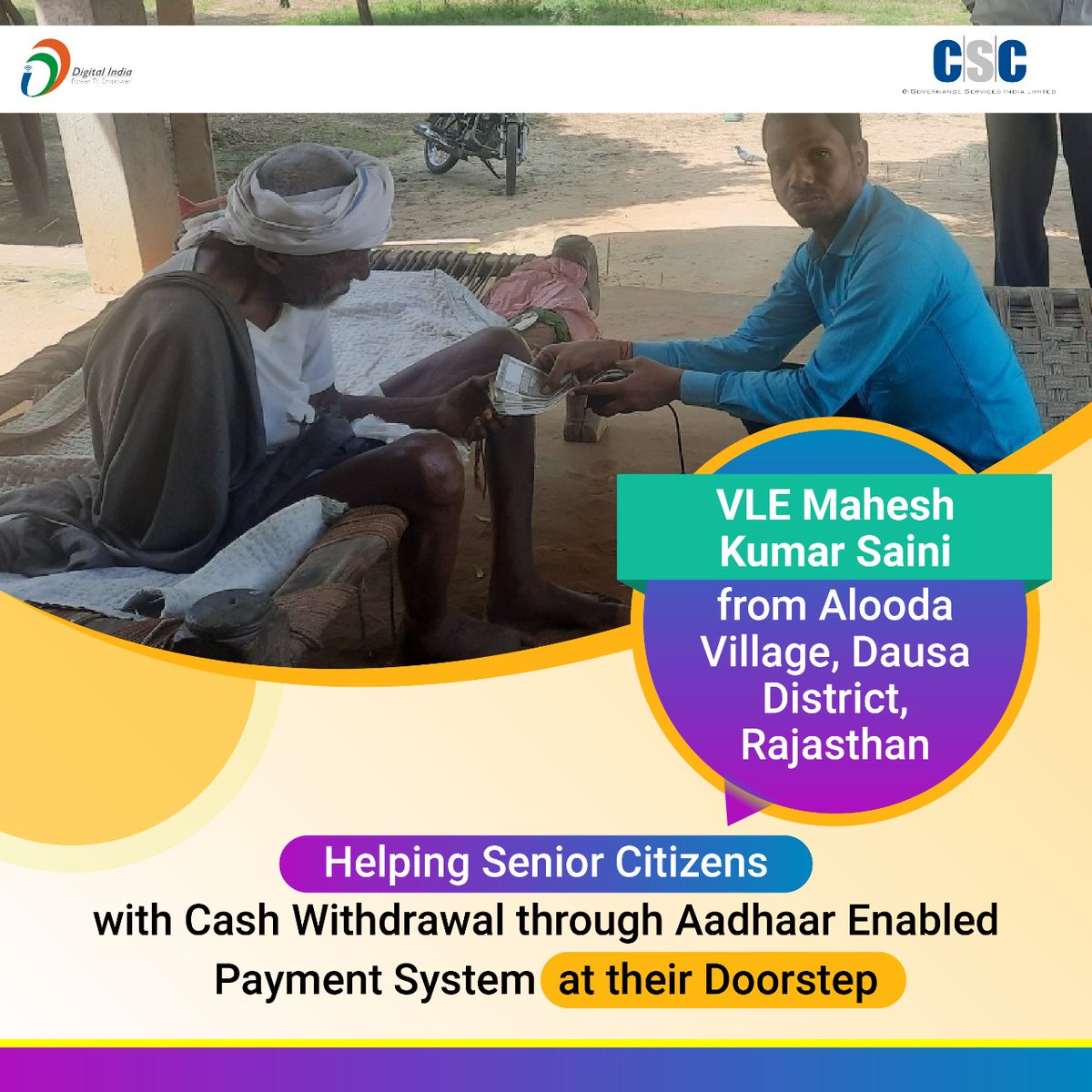 Mahesh_CSC's tweet photo. #नमस्कार_सी_एस_सी
#CSC_SPV ने मुझे मजदूरी के जाल से मुक्त कर #VLE बनाया जो आज मेरा परिवार खुश उसका श्रेय 100% CSC को जाता है। मुझे बड़ा गर्व है कि #आपश्री के मार्गदर्शन में कार्य कर रहा हूँ और भारतवर्ष के सबसे बड़े #CSC परिवार का हिस्सा हूँ!CSC मेरी पहचान 💪
@CSCegov_ https://t.co/hJegwKHWXu