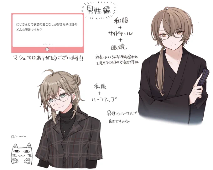 マシュマロありがとうございました!!
衣装オタクなので絵描きました 