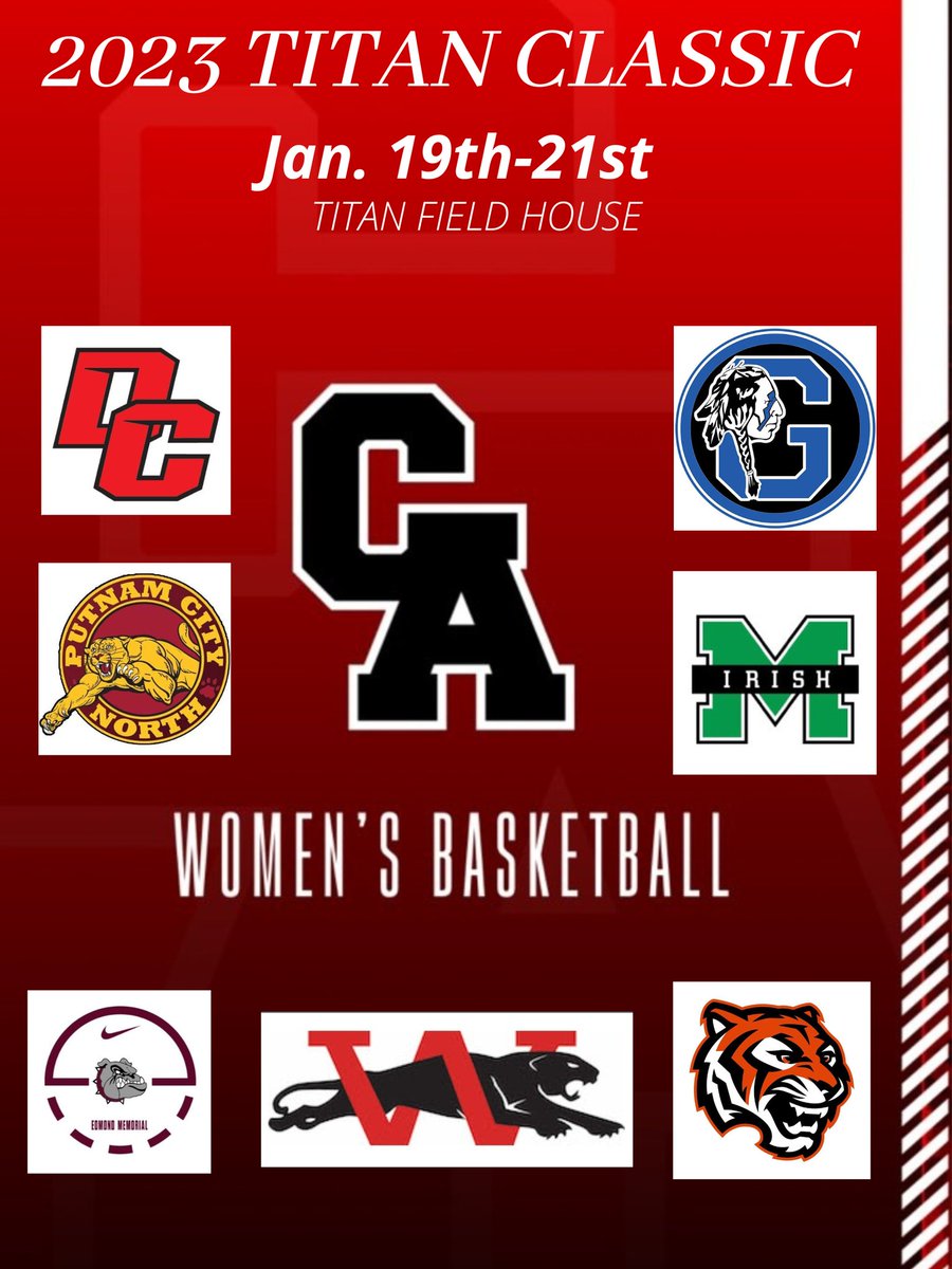 Carl Albert Men’s Basketball (@catitansmbb) on Twitter photo 🗣️📢2023 TITAN CLASSIC KICKS OFF TODAY...
FOLLOW US & <a href="/LadyTitans_BB/">CA Lady Titans BB</a> for all TITAN CLASSIC BASKETBALL UPDATES
Public Entry Price Passes:
$10 (1day) / $15 (2day)
$25 (3day) / $5 for students
Can't make it? Games will be live streamed online at oksportsnet.com
#CADNA 🗣️📢2023 TITAN CLASSIC KICKS OFF TODAY...
FOLLOW US & <a href="/LadyTitans_BB/">CA Lady Titans BB</a> for all TITAN CLASSIC BASKETBALL UPDATES
Public Entry Price Passes:
$10 (1day) / $15 (2day)
$25 (3day) / $5 for students
Can't make it? Games will be live streamed online at oksportsnet.com
#CADNA