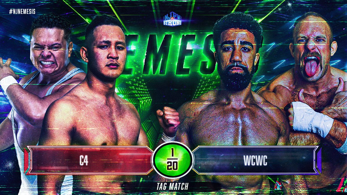 Triller_TV's tweet photo. Who will make a statement on Saturday?

Nemesis continues with three fantastic matches from #njpwSTRONG.

C4 vs WCWC
QT vs Kenta
#MCMG vs #RPGVice

Streaming January 21 at 8/7c on #FITE 

🔗: https://t.co/16tjBz6kjr

#NJPW #njNemesis @NJPWofAmerica https://t.co/0huc6bpaFH