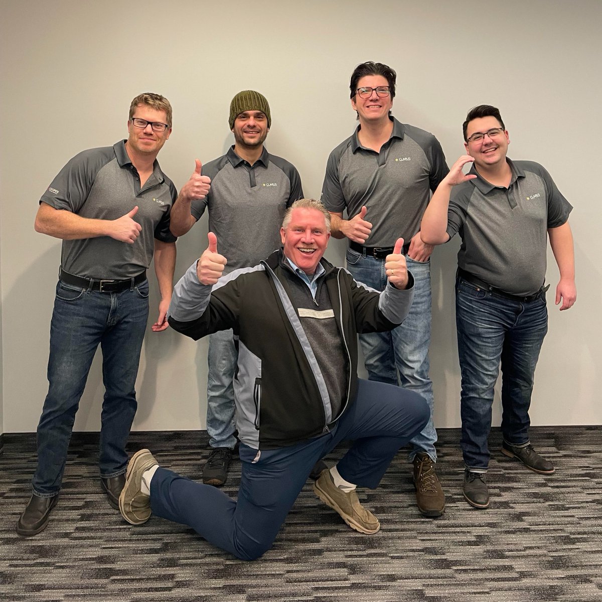 When engineers get free swag from lighting reps they go crazy! We love the crew at Mechanical Electrical Engineering Consultants. Nice polos, guys! ⭐ 
#FourStooges #lightingguys