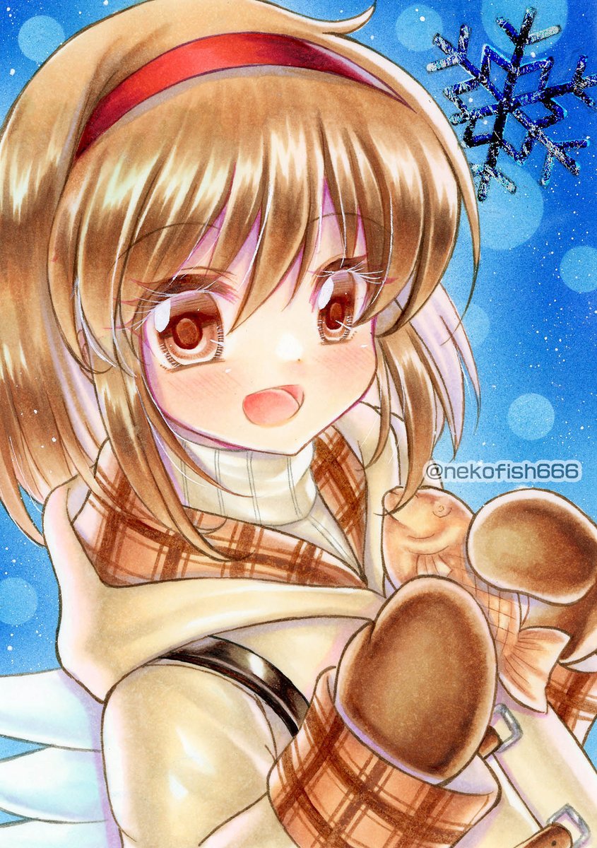 「毎年も冬に描きたくで、今回switchに移植の引掛け、ついに描きましった。初めて」|ねこ魚のイラスト