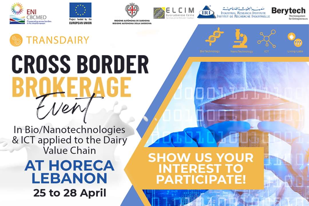 TransdairyP's tweet photo. Don't miss out on this opportunity ‼️‼️
📑📑📑 Apply today to participate in Lebanon's #TRANSDAIRY @ENICBCMed cross-border Brokerage event.
https://t.co/ake00YHXKx
📆📆 The deadline is January 23,2023
#GOMED #DVC #spinoff #InnovationChallenge https://t.co/BFcnLgAl6X