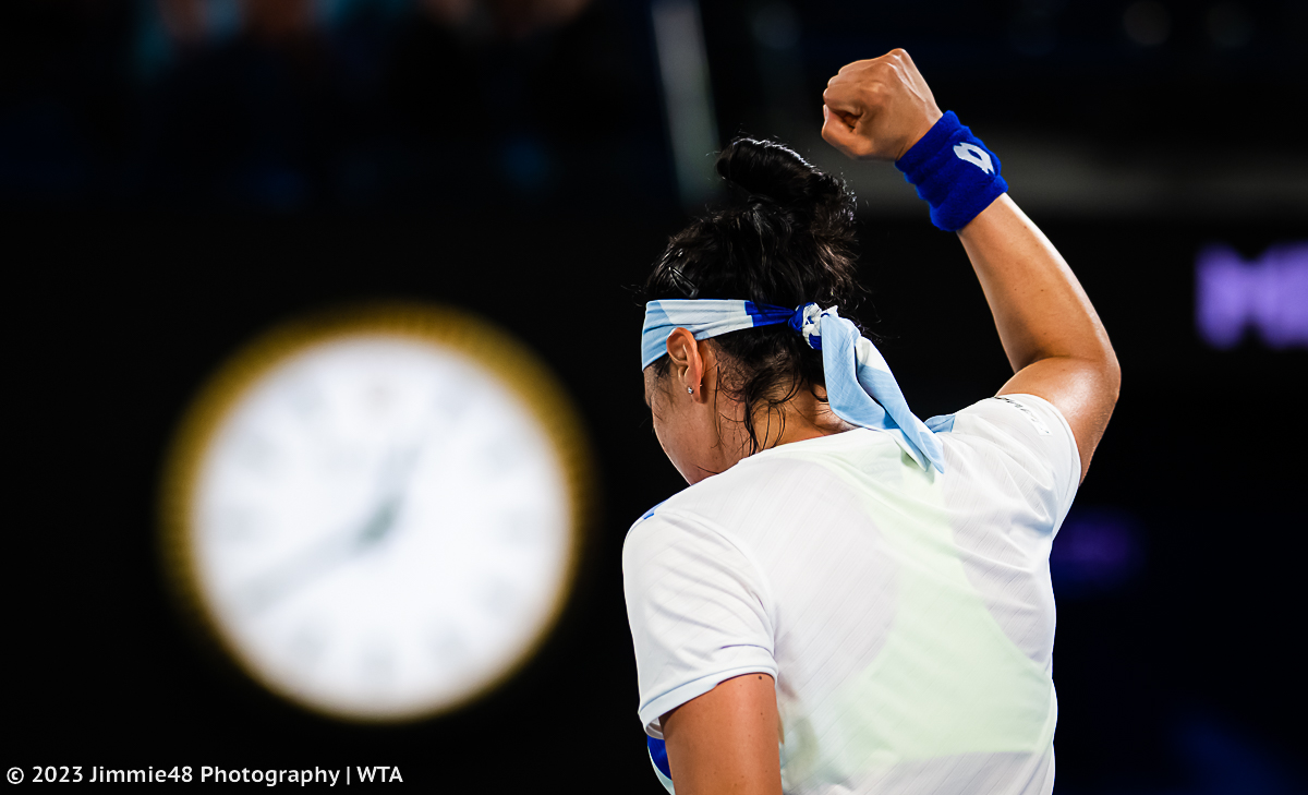 JJlovesTennis's tweet photo. Down, but never out. 

There'll be many brighter days ahead for Ons this year. https://t.co/7TceSwgjd8