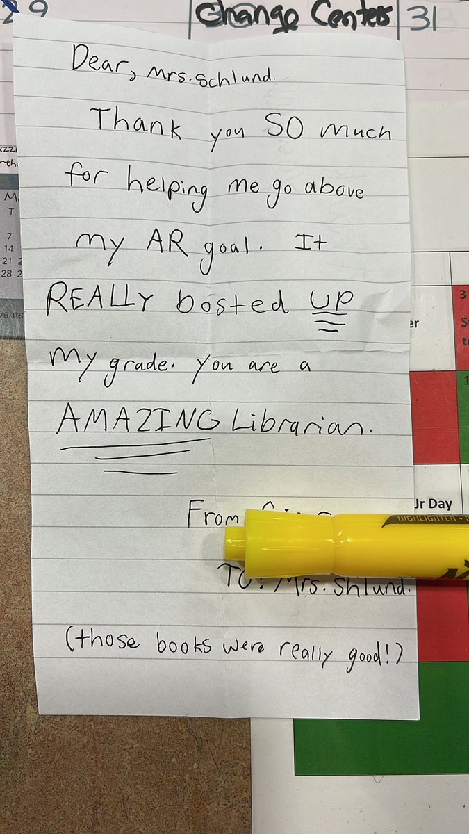 Ledgeview_Lib's tweet image. Little notes like this make the ups and downs so worth it!! THIS is why I do what I do everyday with everything in my heart and soul!!  Helping kiddos find what they need and helping them make goals!! #bestjobever. #Ledgeviewlibrary