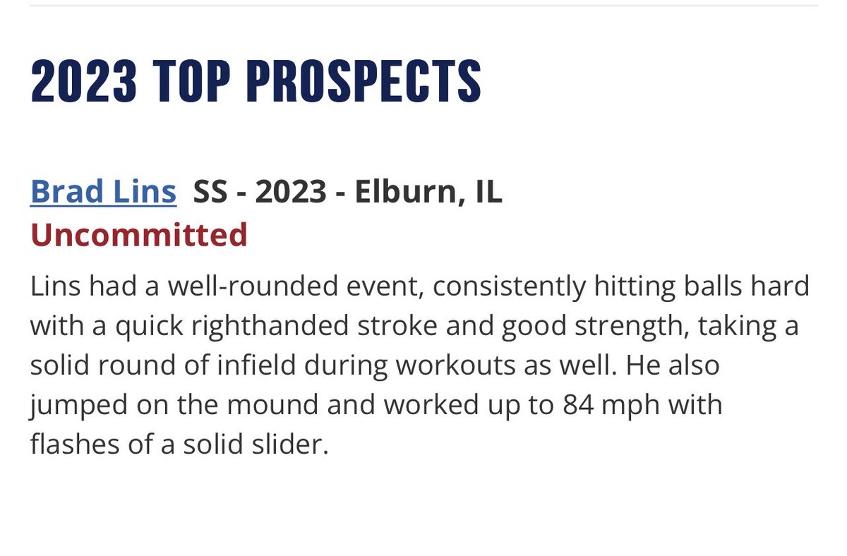PG Showcases (@pgshowcases) on Twitter photo Top Prospect List from the Chicago Indoor Showcase
<a href="/PG_Uncommitted/">PG_Uncommitted</a> <a href="/PG_Scouting/">Perfect Game Scout</a>
🔗 perfectgame.org/events/Showcas… Top Prospect List from the Chicago Indoor Showcase
<a href="/PG_Uncommitted/">PG_Uncommitted</a> <a href="/PG_Scouting/">Perfect Game Scout</a>
🔗 perfectgame.org/events/Showcas…