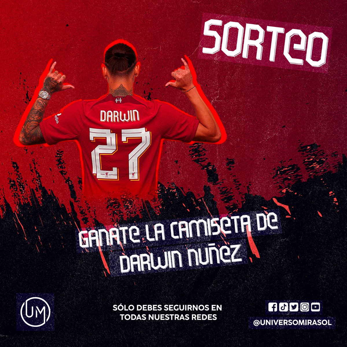 🚨🚨 ¿Queres ganarte la camiseta de <a href="/Darwinn99/">Darwin Núñez</a> ? Seguinos en nuestras redes y dale RT a esta publicación. 
👇👇👇👇👇
