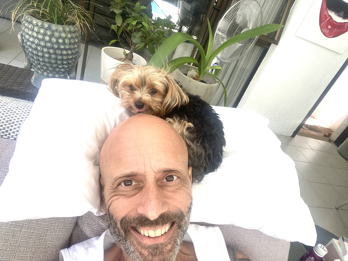 Getting a 4 hour drip at home is a lot easier when a little fur ball is keeping me company 😀✨

Still out of breath doing the smallest things, especially with drainage tube still in my chest, but walking a little further each day without my cane for support. 

#dontstopbelieving