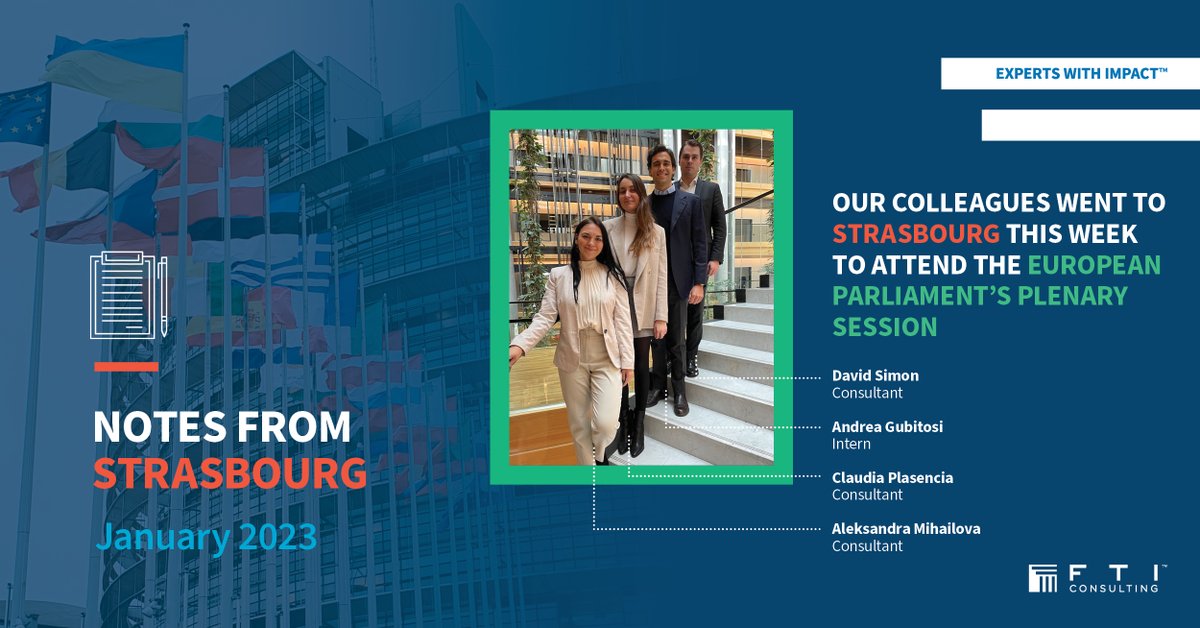FTIconsultingEU's tweet image. What were the main takeaways from this week’s #Strasbourg plenary? Check out the top policy highlights and recommendations from our first group of experts on the ground in 2023 #VPElection #ConsumerProtection #Transparency