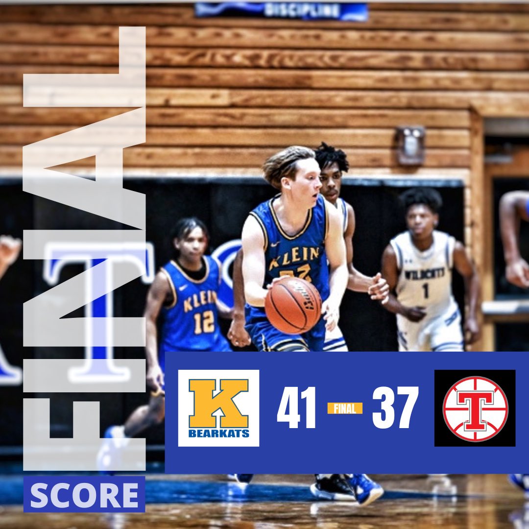 coachevans2024's tweet photo. @KleinKatsBBall overcome the foul troubles of @Caleb13Evans and @Isaiah15Brooks as Landon Louis and @KennethR2023 hit huge shots in the 4th to secure the win against Tomball and remain in the hunt in district 15-6A. Brooks closes out the game with the big dunk. https://t.co/ZVXBe6mk2N
