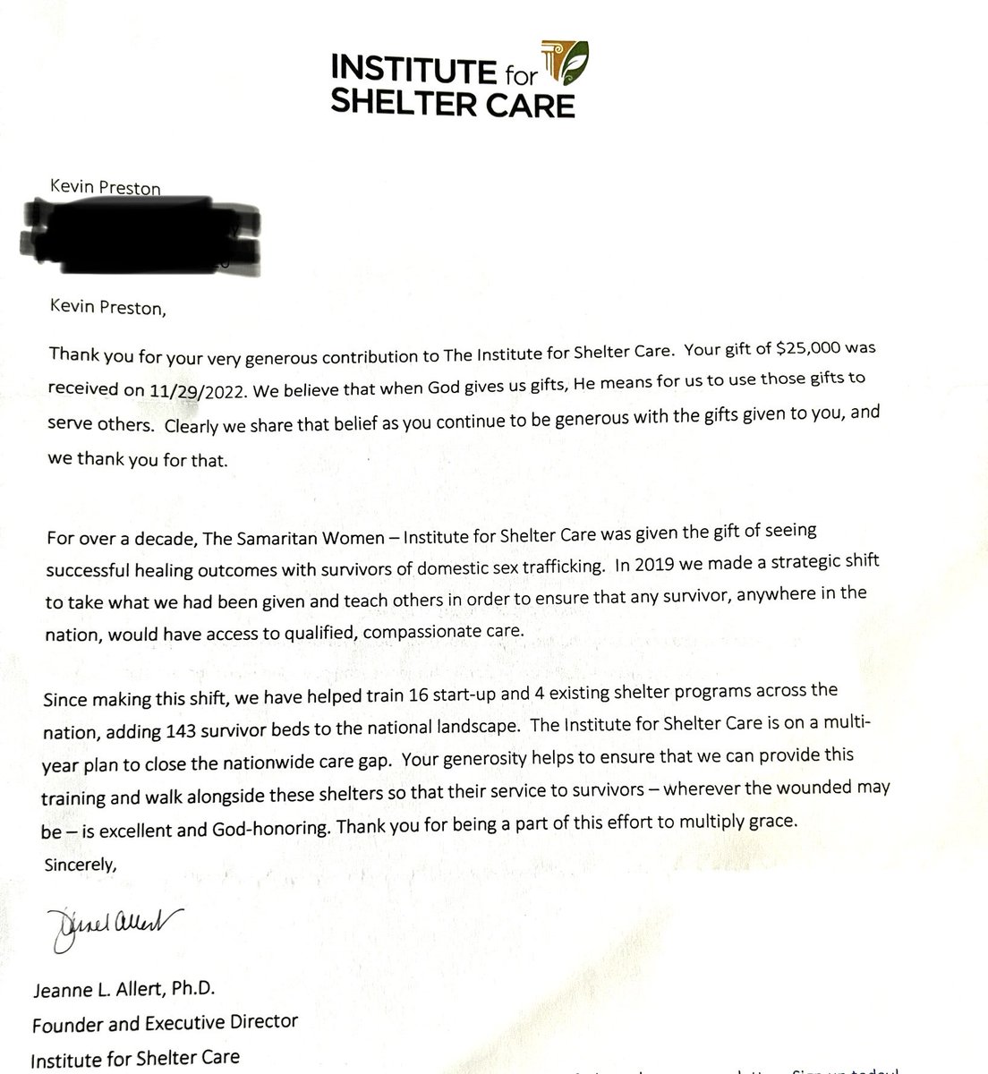 Thanks to John &amp; OD for the intro to this amazing org. Giving has always been a key part of my life both from a company &amp; personal aspect. CASA has been a key part &amp; now this will add to our/my giving.If you have daughters, if you think it can’t happen to you check it out &amp; give!