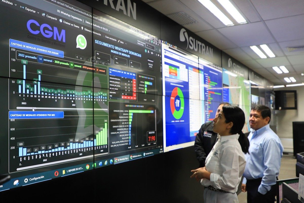MTC_GobPeru's tweet image. 📌 #Ahora | La ministra @Paola_LazarteC en la sede de @sutranperu inspecciona el estado del tránsito en las vías nacionales, a través del #MapaInteractivo. Supervisa procedimiento de recepción de información en tiempo real para mantener informada a la ciudadanía. (1/2)