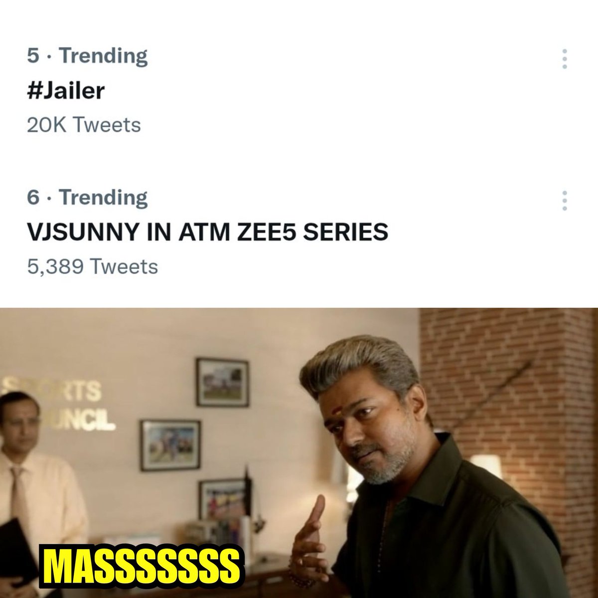 MK99086's tweet photo. Trending 🤙🔥🔥

VJSUNNY IN ATM ZEE5 SERIES https://t.co/y6RuxbUl1i
