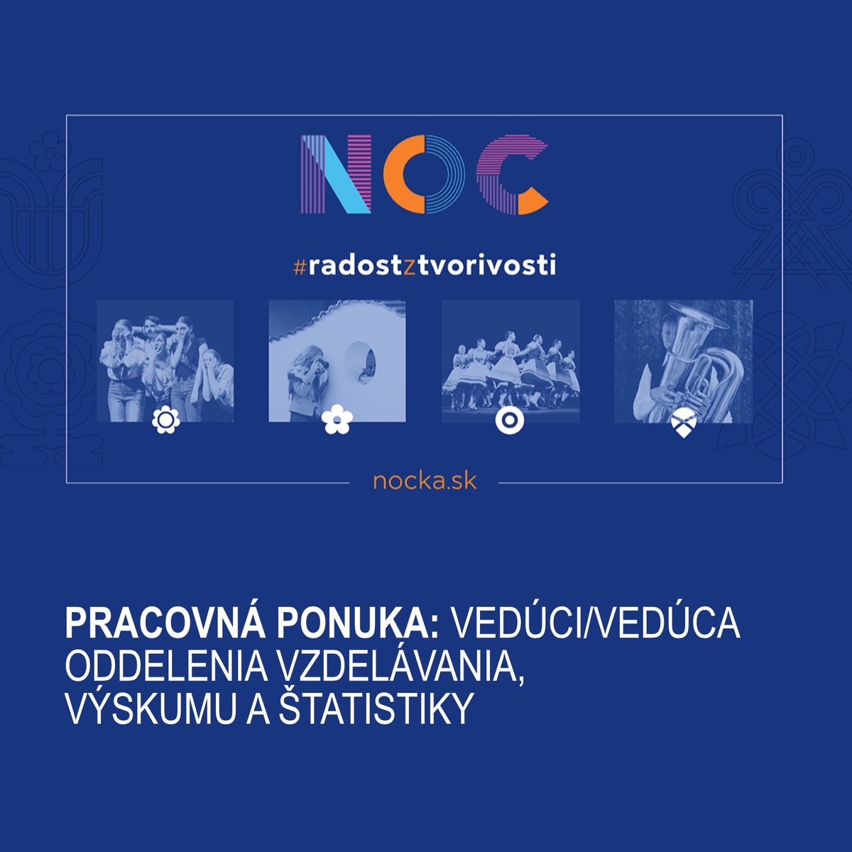 nocka_ba's tweet photo. 🔍 @nocka_ba hľadá vedúcu/eho odd. vzdelávania, výskumu a štatistiky. Termín nástupu 15.2.2023. Prac. benefity: stravné, rekreačný príspevok, pružný prac. čas, 5 dní dovolenky navyše a iné. 
🚀 Vedúci bude riadiť, koordinovať a metodicky usmerňovať činnosti oddelenia. https://t.co/ATCql4ibBW