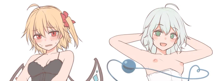 フランちゃんとこいしちゃんのラフ 