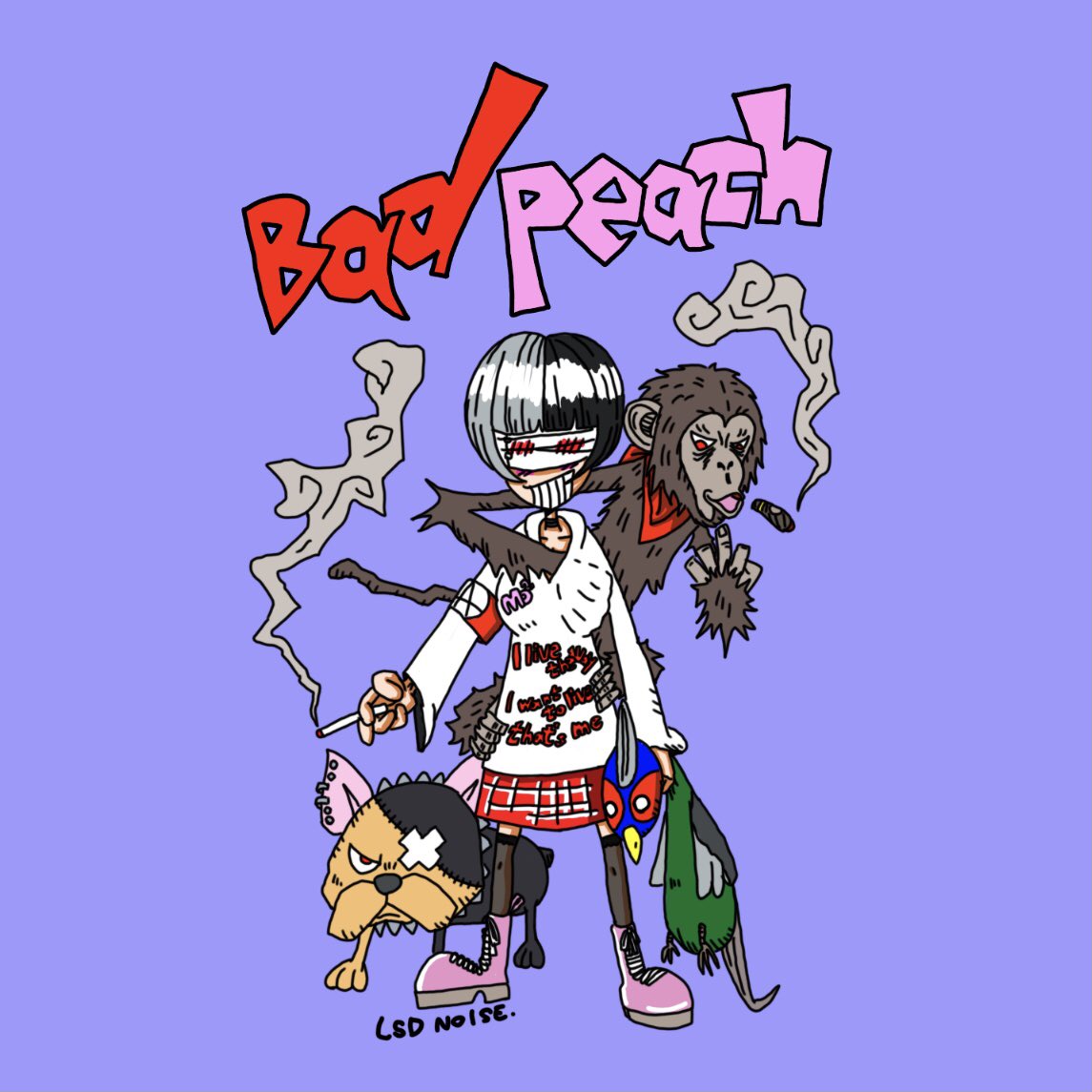 lsd_noise's tweet photo. 桃太郎をモチーフに描いてみました
#badpeach
#lsdnoise
#イラスト
#漫画
#デザイン https://t.co/7J930vgm9T