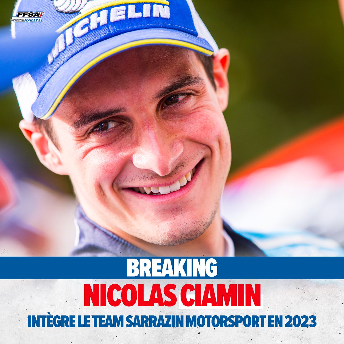 🚨ANNONCE #CFR : Nicolas Ciamin, membre de l’équipe de France FFSA, sera encore de la partie en 2023, cette fois à bord d’une Polo GTi du Team Sarrazin Motorsport ! Voici une association qui devrait marquer les esprits 👊