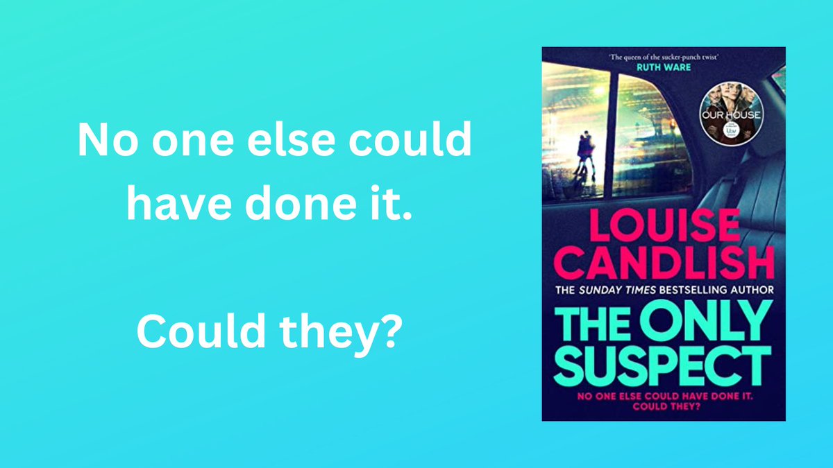 To celebrate the upcoming release of The Only Suspect by @louise_candlish I have a Hardback copy to give away! 
To win, RT this Tweet, comment #TheOnlySuspect and tag a friend! Good luck! UK only. Closes 22/1.
@simonschusterUK @laurasherlock21 #competition #win #Giveaway #booktwt