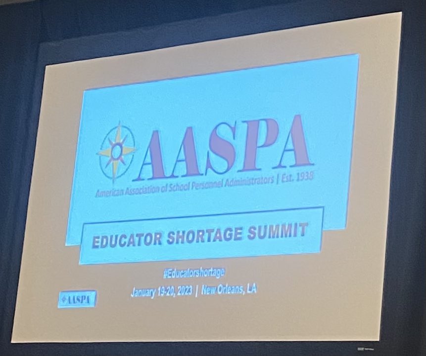 So excited to be a part of the solution, working with business leaders, higher education representatives and K-12 leaders at the National Educator Shortage Summit #EDUCATORSHORTAGE