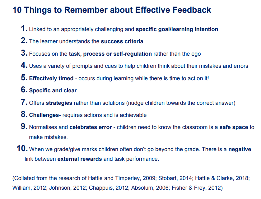 PDSTLiteracy's tweet photo. 💬Effective feedback, what might it look like? #PDSTLiteracy #effectivefeedback https://t.co/2dpgaKyWnK