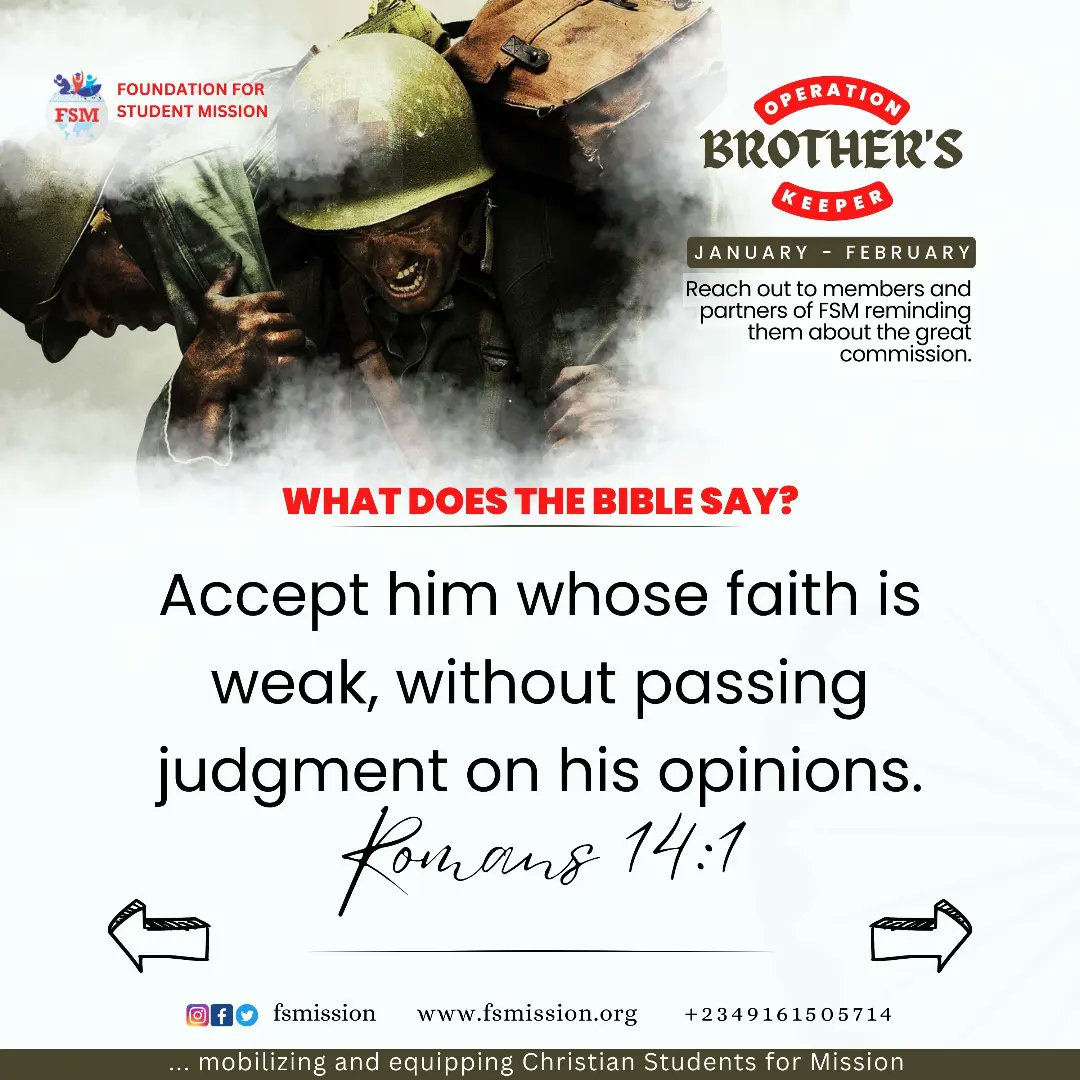 OfficialFSM_SMC's tweet photo. The Bible is our Manual for livelihood. 

Study manuals aid understanding and practice of knowledge.

For us as believers, it is more blessed to do than to just hear.

We follow the Word! We live the Word!

#brotherskeeper #fsmission #bible #soldiers https://t.co/eKiwNGTcZ2