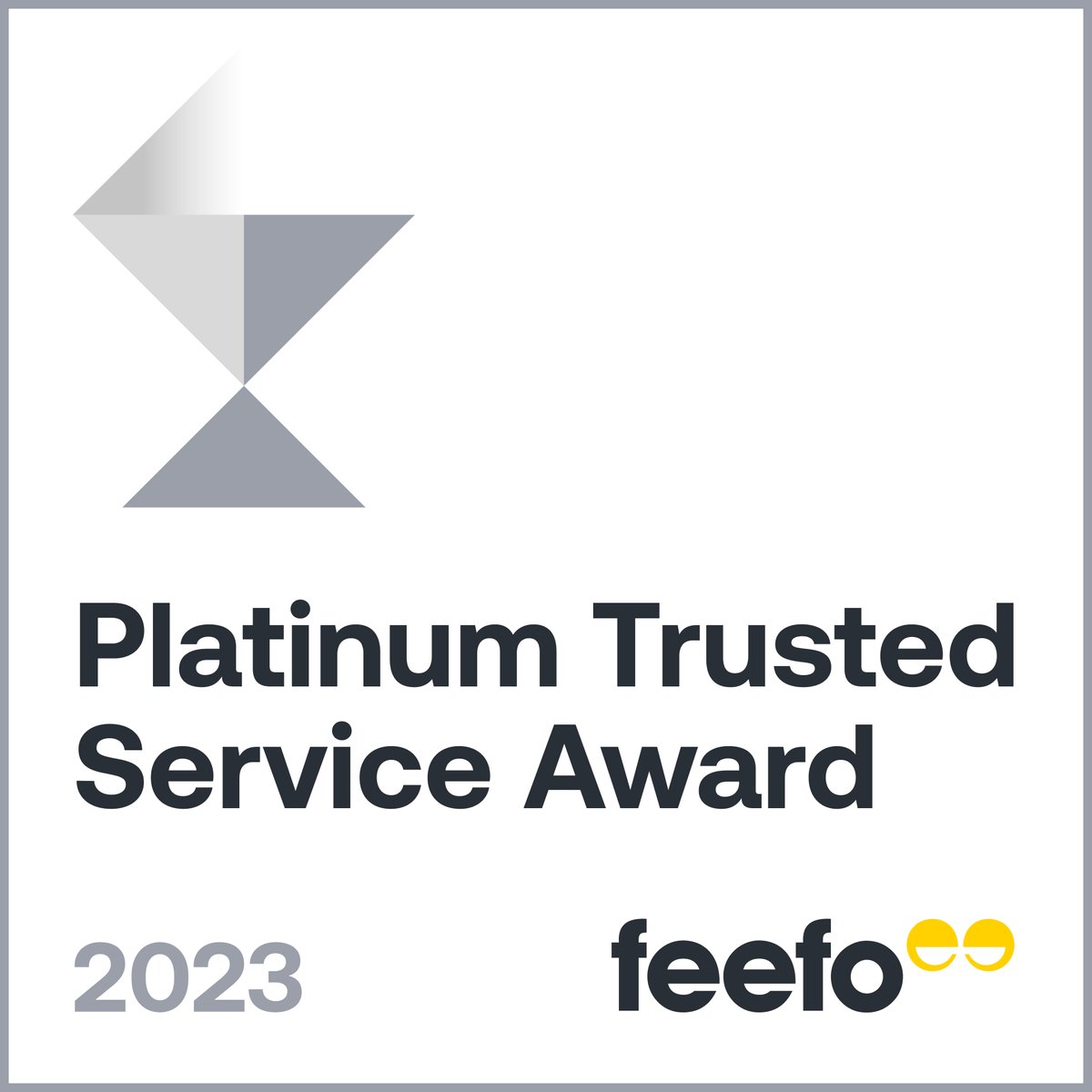 We’re excited to announce that we have won the <a href="/Feefo_Official/">Feefo</a> 2023 Platinum Trusted Service
Award for excellence in customer service for three years running. We’d like to thank all our
customers for sharing their ratings and reviews on Feefo #FeefoTrusted