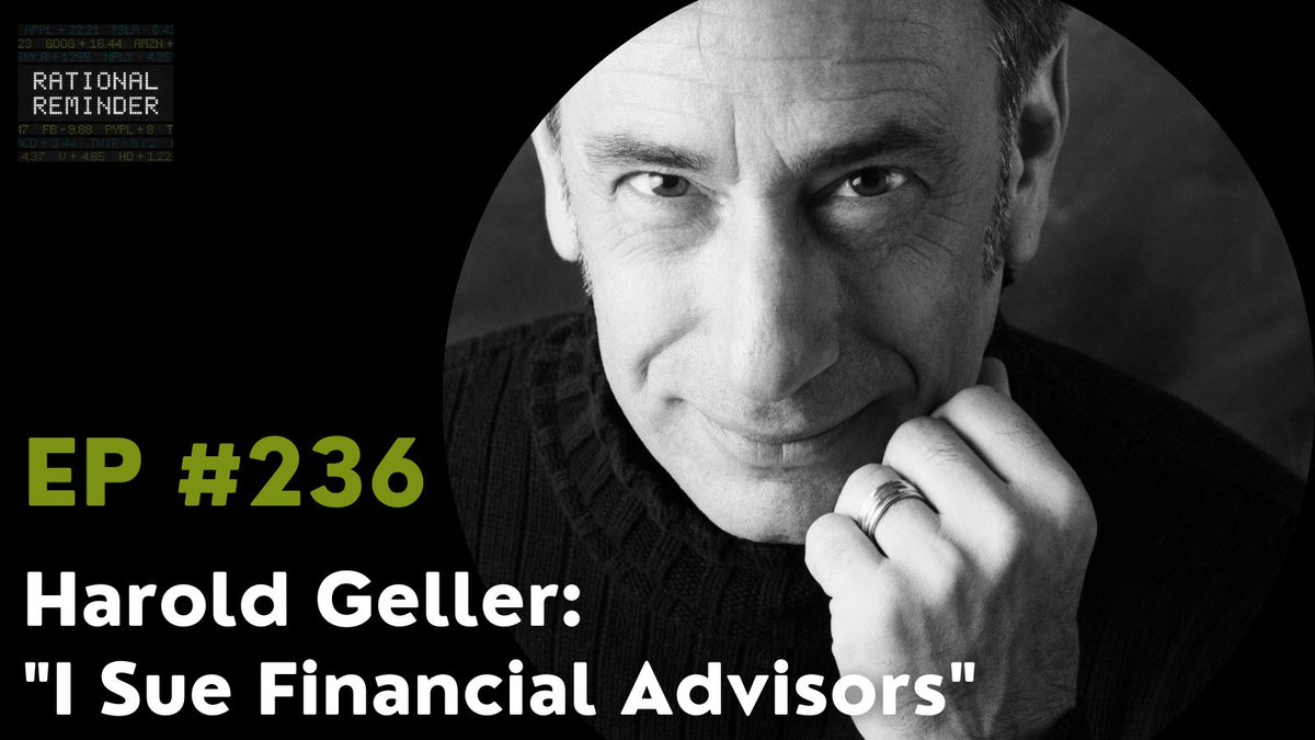 RationalRemind's tweet photo. Episode 236: Harold Geller: "I Sue Financial Advisors"
https://t.co/ySuiZ7ZKFy https://t.co/NDoWrXeY75