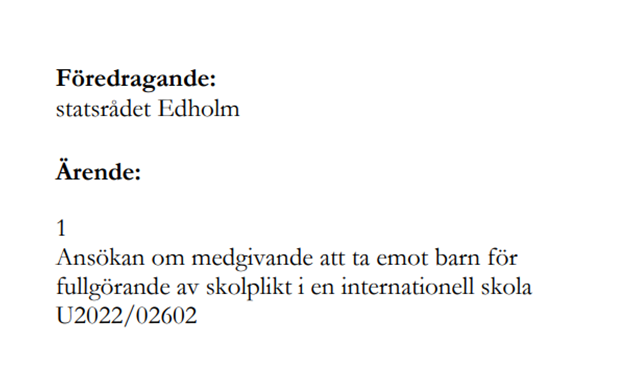 Regeringen har sammanträde idag och en av punkterna handlar om detta: