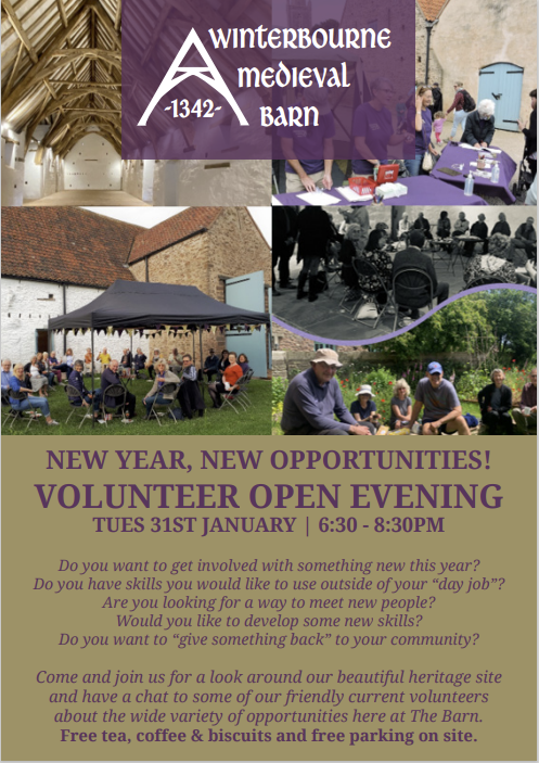 Volunteer Open Evening on Tues 31st January anytime between 6:30–8:30pm. Interested?
Come for a look around our beautiful heritage site &amp; chat to some of our friendly current volunteers about the wide variety of opportunities.
Free tea, coffee &amp; biscuits and free parking onsite.