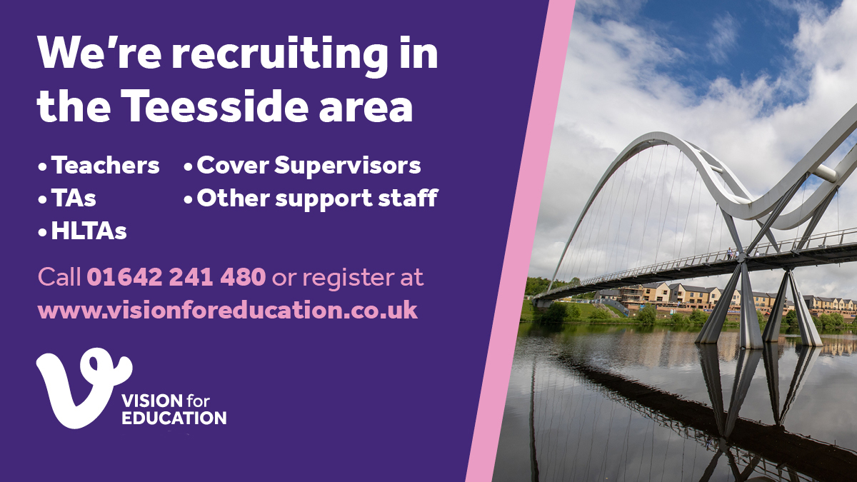 Vision for Education (@visionmbrosec) on Twitter photo I have a school in Middlesbrough looking for teachers of PE, Science, English, Art/DT and RE
If you are looking for that perfect role or know someone who is then call us on 📞 01642 241480 or email me at ✉️ shaun.atkinson@visionforeducation.co.uk
#school #job #vacancy #teesside I have a school in Middlesbrough looking for teachers of PE, Science, English, Art/DT and RE
If you are looking for that perfect role or know someone who is then call us on 📞 01642 241480 or email me at ✉️ shaun.atkinson@visionforeducation.co.uk
#school #job #vacancy #teesside