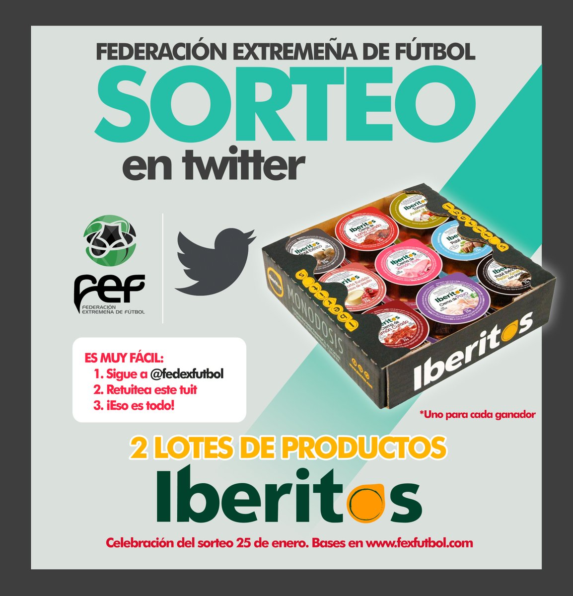 💥¡#SORTEO!💥

🏆👧En la semana de la #SupercopaFemenina no podía faltar @iberitos, nuestro patrocinador de fútbol femenino.

✅¡Sigue a @fedexfutbol, 🔃retuitea este tuit y gana 😋1 LOTE DE PRODUCTOS que está para chuparse los dedos!

👉¡Habrá 2 ganadores!

#AllYouNeedIsIberitos