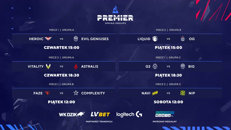 venrav's tweet photo. Ladies and Gentlemen 📢 Dzisiaj wraca na polskiego Twitcha topowy turniej międzynarodowy - @BLASTPremier prosto ze studio @izaklive! Start o 15:00 📽️ Liczę na super cover @Esportmania_pl 🗒️ HF @Tajzonnn https://t.co/jQLWLtMweq