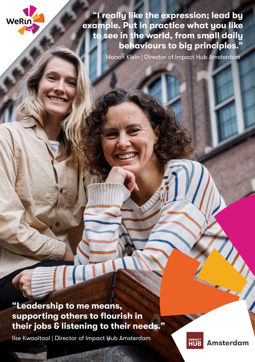 WeRin (@werinproject) on Twitter photo The directors at Impact Hub Amsterdam, <a href="/Manon_Klein/">Manon Klein</a> and Ilse Kwaaitaal, share what leadership means for them.
<a href="/ImpactHubAMS/">Impact Hub Amsterdam</a> is contributing to an ever-evolving landscape of entrepreneurship and building an inclusion ecosystem that offers space for more female entrepreneurs. The directors at Impact Hub Amsterdam, <a href="/Manon_Klein/">Manon Klein</a> and Ilse Kwaaitaal, share what leadership means for them.
<a href="/ImpactHubAMS/">Impact Hub Amsterdam</a> is contributing to an ever-evolving landscape of entrepreneurship and building an inclusion ecosystem that offers space for more female entrepreneurs.