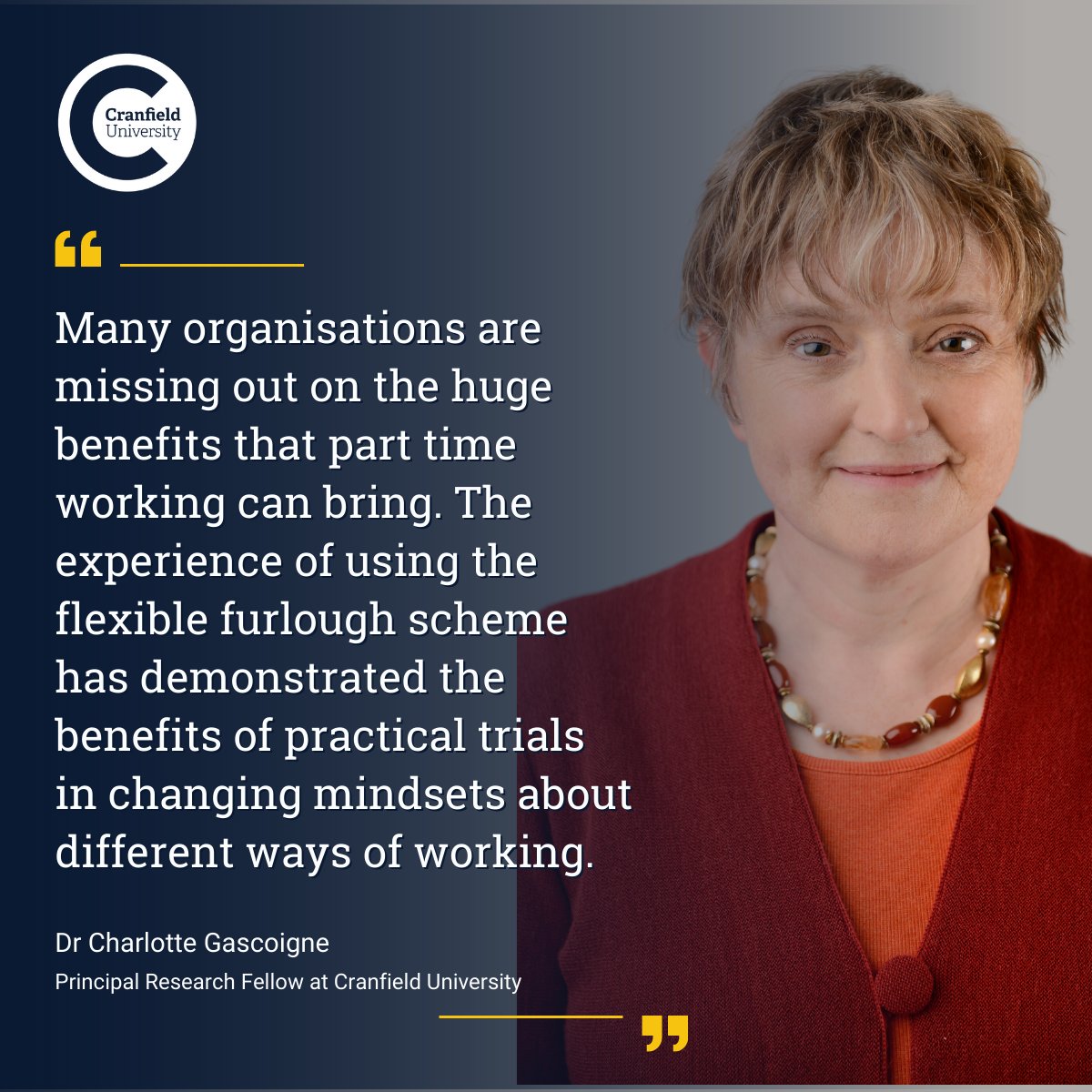 GascoigneC's tweet photo. Who knew? Our @Cranfielduni research https://t.co/TdypkdojpG shows that line managers who trial part-time working find that it works in more circumstances than they had imagined.  #parttimework #flexiblework https://t.co/QLX1RXN2HW