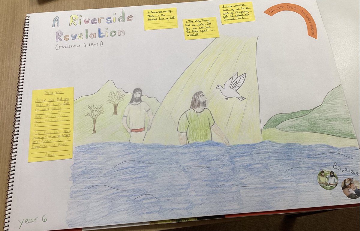 AidanPrimary's tweet photo. Year 6 produced a beautiful reflection on the gospel story of    ‘The Baptism of Jesus’. https://t.co/zwK8anw1yI