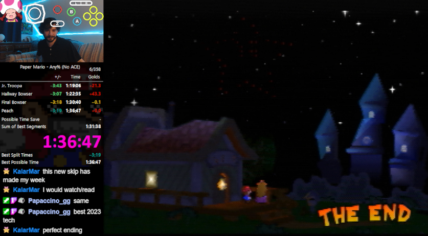 imglower's tweet photo. Any% (No ACE) WR in 1:36:47. https://t.co/umamJnk3KU