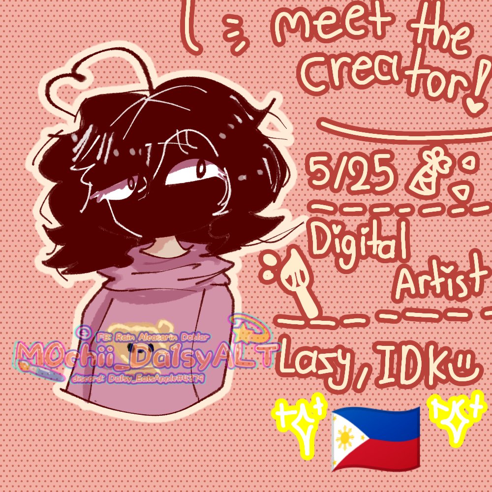 💫•Meet The Creator Of M0chii_Da1syALT!•💫
Finally my hand let me draw :']
-------------------
#MeetTheCreator #artists #ArtistOnTwitter #artwork #myartwork #myArt #ibisPaintX