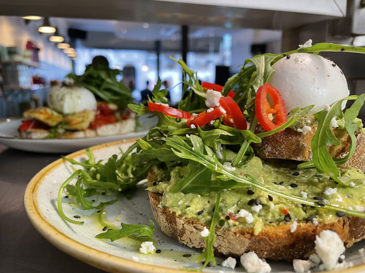 A couple of our breakfast toasts…Crushed Avocado with feta, mint &amp; chilli and Grilled Haloumi, with sun blushed tomatoes, roasted peppers, aubergine &amp; pesto. Served 7am - 11.30am on Washington Street. Preorder via our website for pickup and for delivery #cork #breakfast