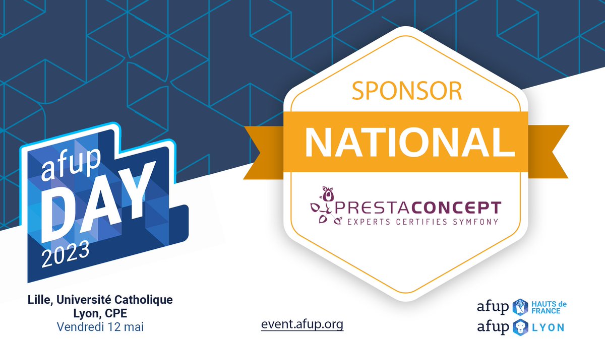 🐘 On est fier de sponsoriser l'#AFUPDay 2023 et et vous devriez vite prendre votre place pour Lille car c'est déjà complet pour Lyon !
 
event.afup.org