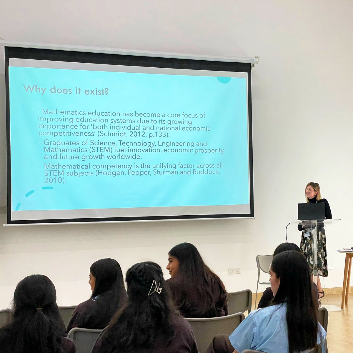 NLCSDubai's tweet photo. Today Ms Morgan used her Nicholson Lecture to delve into #Mathematics anxiety, it’s causes and ways in which to overcome it.
#NLCSDubai
#academicenrichment #NicholsonLecture #dubaischools https://t.co/DzHHzg449D