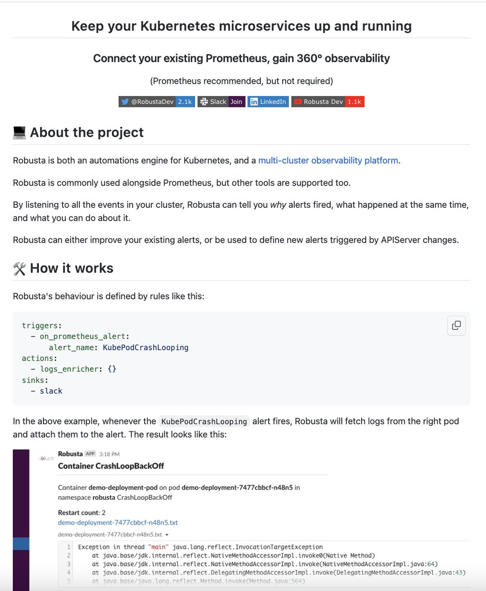 aantn's tweet image. Writing code is easy, technical writing is hard. 

We recently updated the README for @RobustaDev on GitHub. Is it clear enough? How can we improve it more?

bit.ly/3RPIRrn