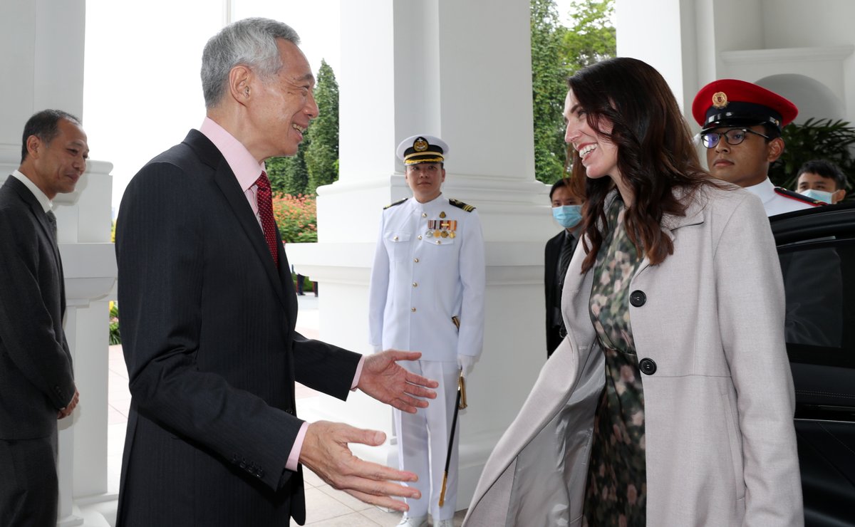 leehsienloong's tweet photo. Surprised by news of NZ PM @jacindaardern's  resignation this morning. PM Ardern has been a steadfast friend to Singapore. She has shown great dedication and leadership, and is an inspiration to many. I wish her and her family all the best! – LHL https://t.co/K9rffJzjdd https://t.co/85EKAMAIo6