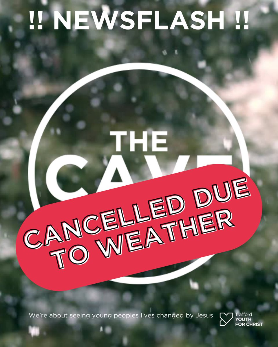 Tyfcteam's tweet image. !!NEWSFLASH!!
Tonight's CAVE is cancelled❄️
*Please share* as we don't want anyone to make unnecessary trips out on the icy roads.

If you regularly attendee the CAVE, your parents should've had an email &amp;amp; text.

#snowday #icewarning #staysafe #newsflash #cancelled #pleaseshare