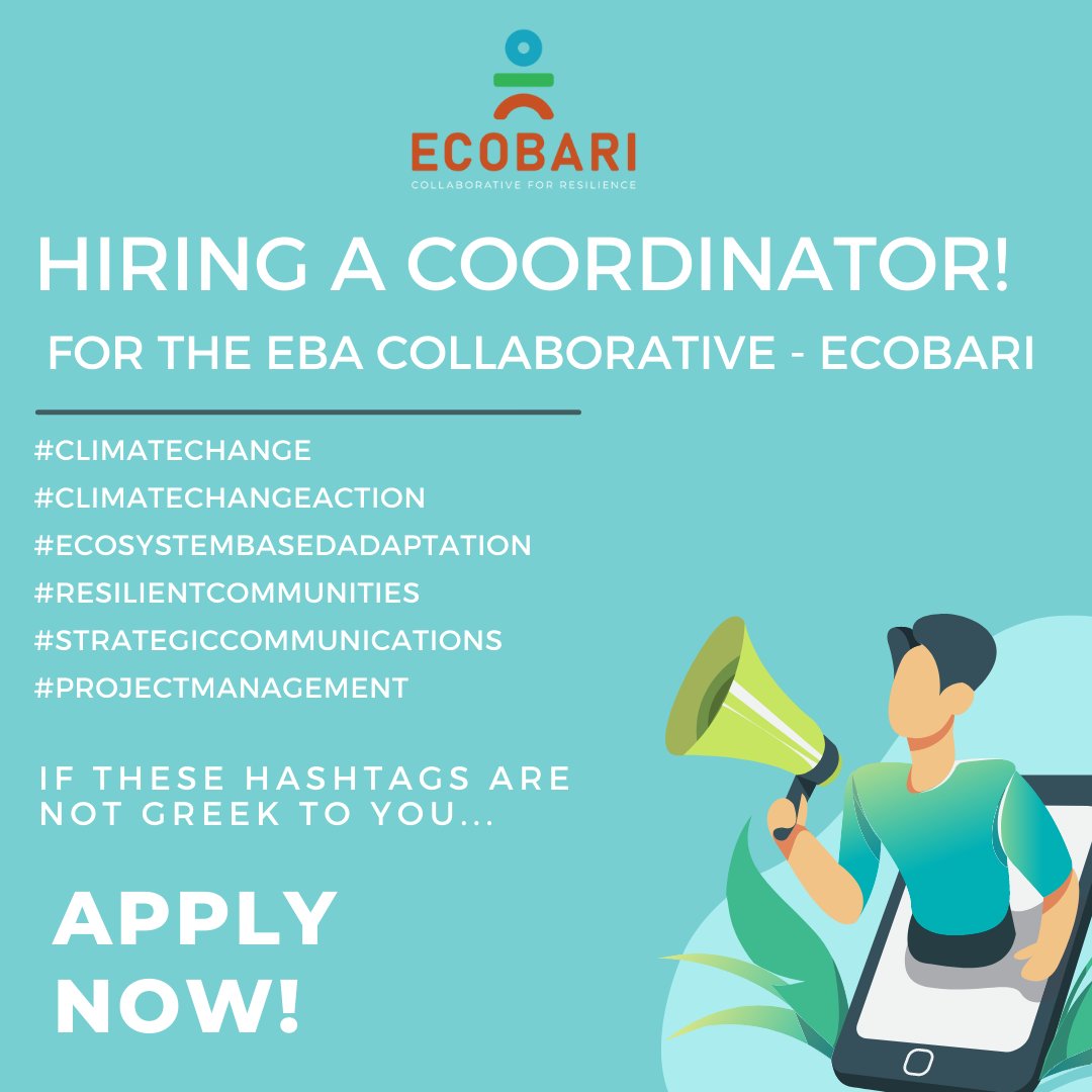 🌳🌱🌳🌱Join our team as the Coordinator for ECOBARI, a multi-stakeholder Ecosystem-based Adaptation collaborative. 

Apply now: wotr.org/careers-at-wot… 

#ecobari #ecosystembasedadaptation #environmentaljobs #WOTR4Development